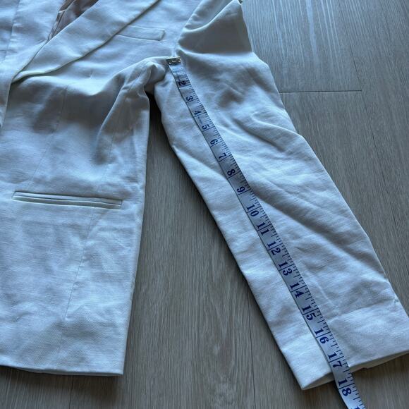 J Crew Alexandra Blazer In Stretch Linen Blend Womens Size 8 White - Picture 8 of 16
